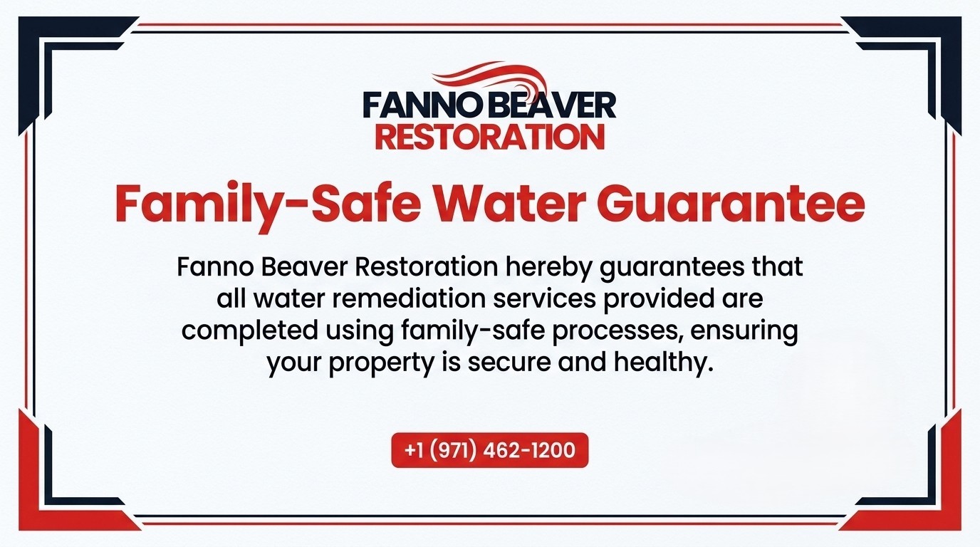 Family Safe Water Guarantee Certificate - Fanno Beaver Restoration Beaverton OR