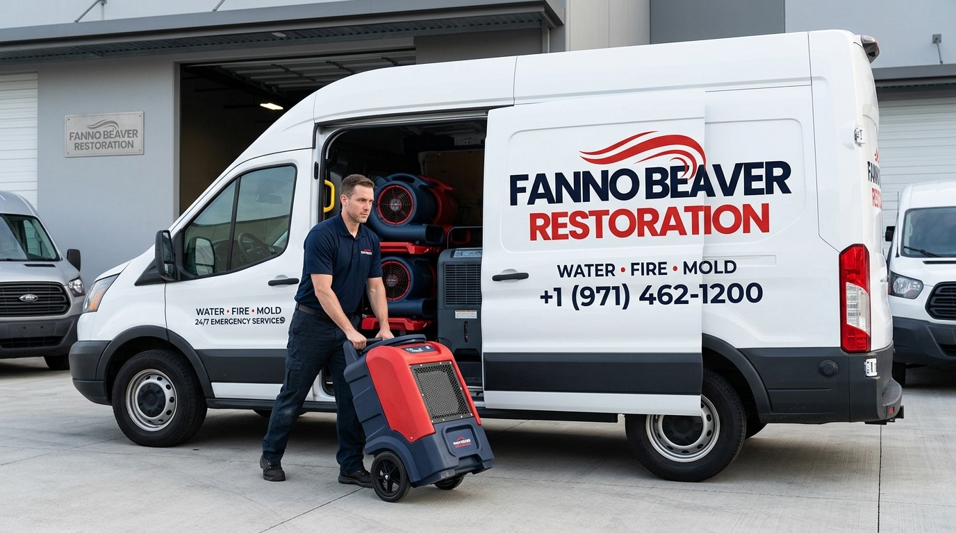 Fanno Beaver Restoration Service Van Equipment Deployment - Beaverton OR