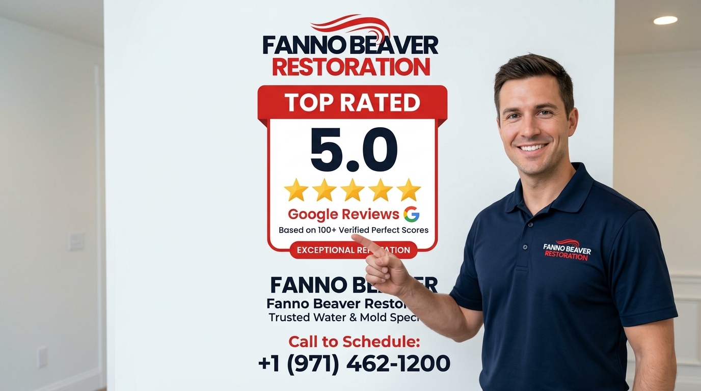 Top Rated 5.0 Google Reviews Badge - Fanno Beaver Restoration Beaverton OR